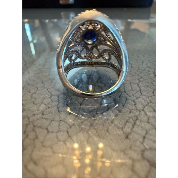 Unique Tanzanite and white color CZ ring - Picture 3 of 4
